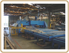 assemblage: chaque pi�ce de bois est assembl�e par pressage de plaques m�talliques embouties sur chaque noeud